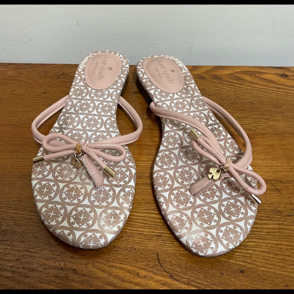 Pink Kate Spade Flip Flop Bow Sandals